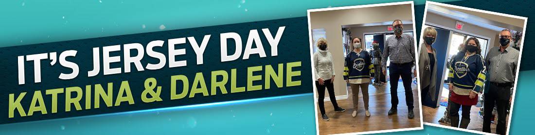 It's Jersey Day: Katrina and Darlene
